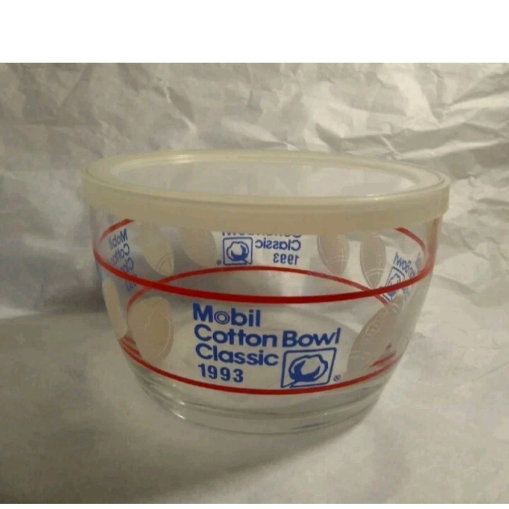 Mobil Cotton Bowl Classic 1993 Glass Bowl Container